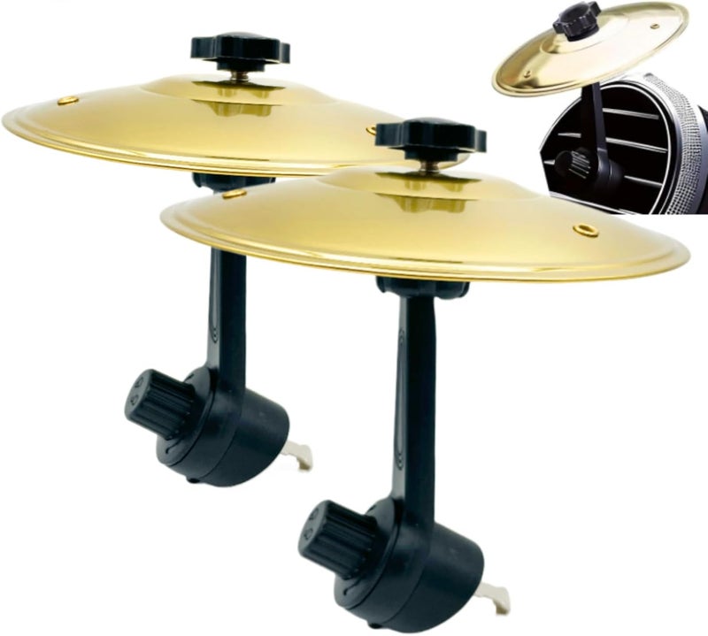 YOYODOGS Car Crash Cymbal Air Vent,Car Symbol Mini Drum for Music Lovers,Fun Music Gadget for Drivers,Compact Durable Accessory Drummers Gifts for All Types of Vehicles(Gold-2PCS) - Image 1